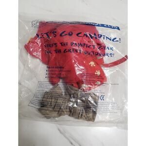 NEW BUILD A BEAR HIKING CAMPING OUTFIT hoodie khaki‎ pants sleeping bag